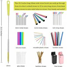 8 Pack Kitchen Cleaning Brush Set Long Handle Bottle Cleaner For Narrow Neck Wine Beer Water Sports Bottles Hummingbird Feeder Cups Mugs Travel Coffee Mugs Straw - Light Green - 查看 4