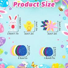 100pcs Easter Rabbit, Chick, Egg Shaped 3D Stickers, Spring Back To School DIY Easter Foam Stickers, Easter Rabbit & Egg Shaped Stickers For Party Decoration
