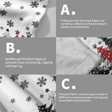 Black White Polka Dot Towels Set Of 2, Boho Polka Dot Hand Towels For Bathroom 14"X28" Vintage Doodle Towels Soft Absorbent Bathroom Hand Towel For Face, Gym, Spa, Kitchen - White Black Buffalo Plaids Christmas Tree - 查看 5
