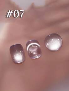 12毫升透明粉蓝色红色金色玻璃珠猫眼凝胶指甲油，具有美白功效，用途广泛，适用于美甲沙龙、家庭DIY、新年美甲。 - 彩色 - 查看 15