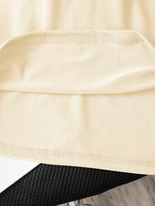 Tween Boy Cartoon Smiling Face Print Round Neck Short Sleeve Casual Versatile T-Shirt - Apricot - View 7