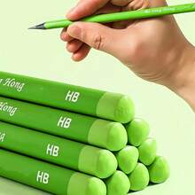 5pcs Green HB Pencils, Thick Lead, Suitable For Writing & Drawing (Slight Imperfections That Do Not Affect Use)