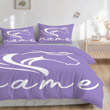 2/3 delar anpassningsbart namntäckeset med flerfärgat hästtryck. HD-tryckt sängklädesset bestående av ett täcke och två örngott; örngottinlägg ingår ej. Utformad för användning i sovrum, bostäder och sovsalar. Tillverkad för komfort med en mjuk tygkonstruktion. - Multifärgad - Visa 4