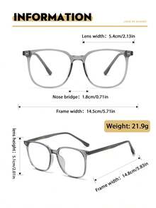 Men's Large Square Fashion Photochromic Eyeglasses Frame, Multifunctional Personalized Casual Frame, Great For Vacation, Outdoor Travel, Fashion Glasses, Personalized Commuting Decorative Glasses - Multicolor - View 9