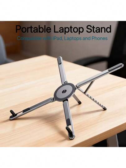 1pc 3-In-1 Foldable & Adjustable Height Magnetic Multi-Function Stand, Suitable For Smartphones, Tablets, Computers And Laptops, Provides 8 Height Adjustment Settings, Ergonomic Design, Stable As An Easel, Strong Magnetic Force, Quick Positioning, More Elegant And Convenient.