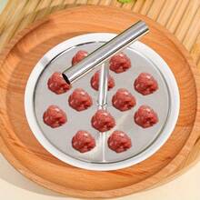 Commercial And Household Heavy-Duty Stainless Steel Meatball Maker - Center Push Rod Design, Easy To Clean Rounded Edges - 6 Or 12 Hole Options - Durable 408 Stainless Steel Material - Suitable For Meatballs, Cookies, Pastries - Space-Saving Design, Cooking Tool, Ergonomic Handle, Smooth Surface - 6 Grids - View 8