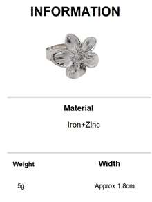 1pc Adjustable Flower Shaped Ring, Minimalist Elegant Women's Fashion Ring, Suitable For Daily Wear, Vacation And Gift - Silver - View 8
