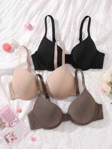 MIMILEMON 3pcs Underwire Push Up Women's Bra - Shape, Lift & Comfort - Multicolor - View 6