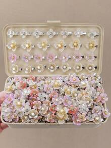 20个/套 水钻花朵发夹，适合女孩，侧刘海夹，日常佩戴，不会损伤头发 - 彩色 - 查看 7