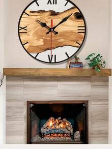 Elegant Clock, Fashionable Wooden Grain Roman Numeral Wall Clock - Silent Quartz Movement, Perfect For Living Room, Bedroom, Kitchen And Office Decor - Battery Powered (AA Batteries Not Included) - Multicolor - View 3