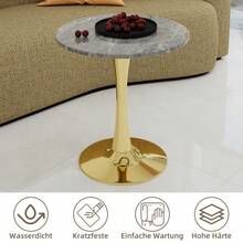 Tavolini da caffè - Oro + Marmo artificiale + Ferro-1 - Visualizzare 10