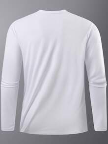 Áo nén thể thao ngoài trời dành cho nam, áo dài tay mỏng, đồ tập thể dục năng động, áo lót nhanh khô, thoáng khí, thấm hút mồ hôi, màu trắng, mùa xuân. - trắng - Xem 9