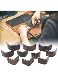 EstiloRecortadora de Bordes de Esquina de Cuero, 10 Uds., Punzón Cortador de Cuero, Herramientas Artesanales de Cuero, Punzón Cortador para Trabajo Manual, Correa, Cinturón, Cartera, Bolso, Billetera de CueVersión mejorada - 1 - Ver 5