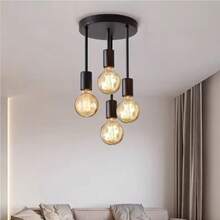 A Modern Four Headed Chandelier In Black Suitable For Bedrooms, Dining Rooms, Living Rooms, Hallways, And Ceiling Installations - 1 PACK - View 1