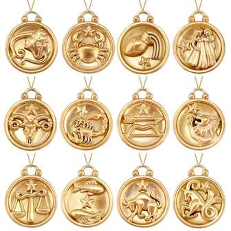 สร้อยคอสแตนเลสสตีลลายราศีที่กำลังมาแรง, สร้อยคอจี้ 14K 12 กลุ่มดาว, เครื่องประดับที่ไม่เหมือนใครสำหรับผู้ชายและผู้หญิง