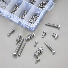 Stainless Steel Hex Head Bolt And Nut Set, 520pcs - Includes M3/M4/M5/M6 Full Thread Machine Screws With Flat Washers Kit, Heavy-Duty