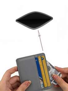 1 محفظة بسيطة لحمل البطاقات البنكية والائتمانية والهوية للرجال والنساء، محفظة صغيرة جدا من الجلد الصناعي PU، محفظة صغيرة لحمل النقود والبطاقات، ضروريات السفر، حامل شارة وحامل الهوية - رمادي فاتح - مشاهدة 3