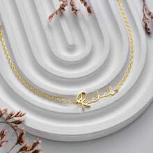 Custom Name Bracelet, Dainty Personalized Script Jewelry, Custom Handwritten Bracelet, Minimalist Gift For Her - Multi-colored Cross Chain - View 6