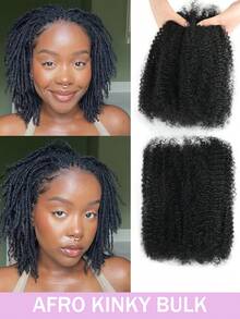 Bulk African Curly Human Hair, Natural Hair, Pre-Puffed Springy Twist Braids, Pre-Stretched Coiled Hair, For Making Micro Braids, Twist Braids, Dreadlocks Extensions, Dreadlocks Repair, Mini Twist Braids