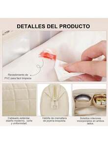 Cosmetiquera Para Maquillaje, Bolsa De Maquillaje Grande, Cosmetiquera De Viaje, Bolsa De Tocador Neceser Portátil, Neceser Mujer Para Viaje, Bolsa De Lavado Impermeable Por Viaje Portátil - lechoso - Ver 2