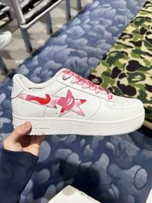 A BATHING APE Leather Classic Comfortable Low-Top Fashion Sneakers, Unisex