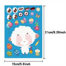6/12pcs Easter Stickers, Egg, Rabbit, Chick, Lamb Decals, DIY Dress Up Stickers, Holiday Party Craft Stickers - Multicolor - View 3