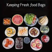 100/200pcs Disposable Plastic Wrap Covers - Elastic Protective Film Lids For Bowls, Plates, Cups, Containers, Suitable For Kitchen And Dining, Extra Large & Thick, High Tenacity, Easy To Stretch, Universal Fit