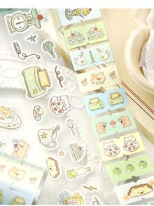 1卷合成纸模切和纸胶带，“快乐旅程”系列剪贴簿DIY装饰贴纸，文具扁平装饰遮蔽胶带 - 奇妙集市 - 查看 4