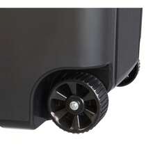 45 Gallon Wheeled Heavy Duty Plastic Garbage Can, Attached Lid, Black - 1 - Xem 4