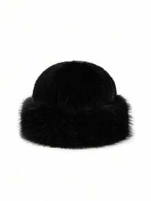 1PCFashion Y2K Plush Hat, Imitation Rabbit Hair Warm Thickened Hat, Women's Fluffy Wide Brim Faux Fur Bucket Hat, Warm And Cozy Bucket Hat For Winter, Suitable For Stylish Street Outfits, Valentine's Day Gifts - 棕色 - 查看 8