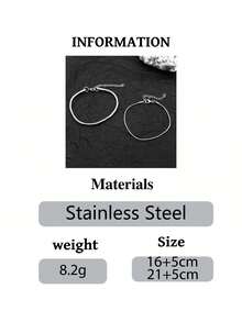 2pcs Couple Snake Chain Bracelet Set, Stainless Steel Bracelets For Valentine's Day - Silver - View 8