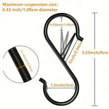 10/20 piezas Ganchos en forma de S de gran resistencia con cierre - Ganchos de hierro fundido montados en la pared adecuados para colgar plantas, ropa, utensilios de cocina y bolsas - Estilo rústico, fácil de instalar, solución de almacenamiento duradera y elegante, ganchos prácticos - Multicolor - Ver 4