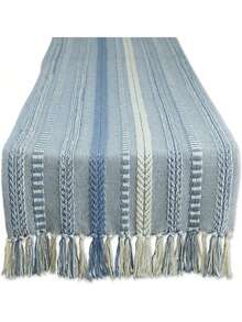 EstiloTendenciaDII Farmhouse - Camino De Mesa Trenzado A Rayas, 15 X 72 Pulgadas, Color Azul Lavado A La PiedraCalidad PremiumVersióN Mejorada - Negro - Ver 10