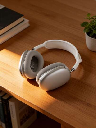 RB-300HB Kopfhörer, langanhaltend Akku, hochwertige Audioqualität, Bluetooth 5.4, bequemes Tragen für Apple & Android, Weiß & Silber