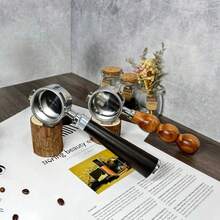 1pc 51mm Bottomless Triple Spout Coffee Handle, Suitable For Dedica EC680/EC685 Espresso Machine, Bottomless Naked Espresso Handle With Stainless Steel Filter Basket - Multicolor - View 2