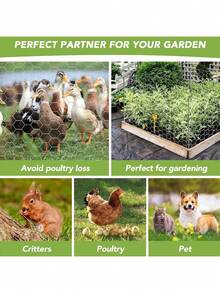 5000*90CM Chicken Wire Fencing Mesh, Metal Floral Chicken Wire Fence For Crafts Poultry Garden, Hexagonal Galvanized Netting. - Silver - View 6