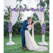 2Pack Artificial Peony Flower Garland - Silk Peony Garland With White Flowers Wedding Party Table Decoration, 6ft/Strand - 深紫色 + 1 - 查看 7