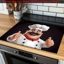 (Hot Selling!!!) 1pc Flat Stove Protector Mat, Rubber Non-Slip Heat Resistant Kitchen Utensil Pad, Suitable For Induction Cooktop, Glass Stove, Multi-Functional Scratch-Proof Mat, Also Can Be Used As Mouse Pad For Oven, Washing Machine And Dryer, As Well As Kitchen Decor. - Multicolor - View 13