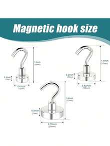6pcs/Pack Silver D16/D25 Magnetic Hooks, Best Gift For Birthday, Graduation - Silver - View 9