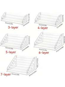 1个多层指甲油展示架，眼影盘，口红多层收纳托盘，化妆品展示架，化妆品收纳展示盒，适用于指甲油、化妆品、口红、香水、珠宝等，适合美甲沙龙、家庭、房间、卧室、浴室等场所。 - 透明 - 查看 7