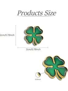 Tendencia12/24/50/100 pines de solapa de trébol de cuatro hojas, color verde irlandés, de Irlanda, de trébol a granel, día de San Patricio, regalo perfecto, insignia, recuerdoCalidad premium - 50 piezas por paquete. - Ver 3
