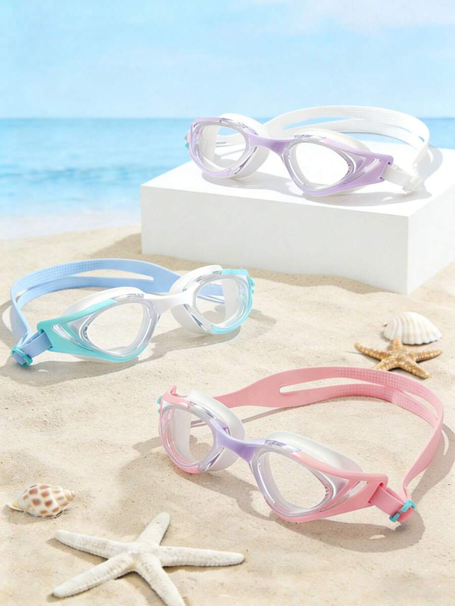 Adult Professional Swimming Goggles, High Transparency Anti-Fog Waterproof, Dual Silicone Sealing Strap, Essential For Swimming Pool, Beach, Training