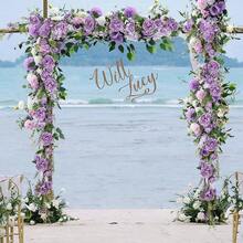 2Pack Artificial Peony Flower Garland - Silk Peony Garland With White Flowers Wedding Party Table Decoration, 6ft/Strand - 紫藤 + 2 - 查看 8