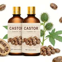 2pcs 100ml/2pcs 30ml/2pcs 10ml Castor Oil Moisturizing Facial Oil, Smooth Skin Fragrance Skincare Oil, Pure Plant Extract Essential Oil - Castor Bean Aroma Combination - View 1