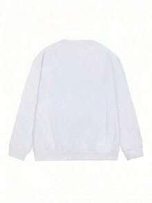 2026 New Arrival Women's Paris Graphic Print Sweatshirt, Casual Round Neck Long Sleeve Pullover, High Quality Soft Comfortable Fabric For Spring & Autumn, Versatile Everyday Streetwear, Ideal Outfit For Spring Break & Back To School Daily Wear, Sudadera Casual Para Mujer - 白色 - 查看 4