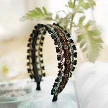 1pc Women's Colorful Boho Style Floral Embroidered Headband, Cute For Daily Use,Hairband,Hair Hoop Headbands Hair Accessories - Nhiều màu - Xem 5