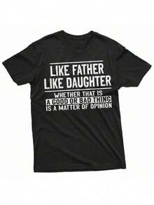 Funny Father Daughter Shirt Dad Daughter Shirts Father'S Day Gift For Dad Regular-Fit Family T-Shirt Men Size S-3XL - 黑色 - 查看 2