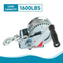 Heavy Duty Hand Winch 1600lbs High Carbon Steel Silver With 32Ft Rope For ATVs Trailers Auto Marine - Silver - View 2