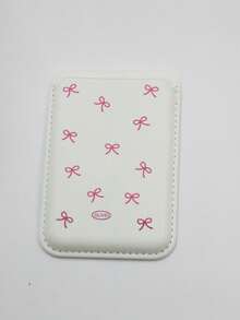 1pc Korean Indie Girly Bowknot Leather Magnetic Wireless Charging Magsafe Card Holder Phone Case Compatible With IPhone 17/16 Pro Max/15 Pro, Apple 14/13/12/11