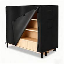 1件装防水牛津布庭院家具罩 - 适用于大号座椅、深椅、双人沙发、躺椅、庭院、户外家具，尺寸为122*61*107厘米，可用作户外柴火罩，防水防晒，牛津布材质，结实耐用，带有通风窗设计，适用于庭院、花园、壁炉存放、家具防尘、遮阳、宠物鸟笼遮阳等场合。 - 黑色 - 查看 7